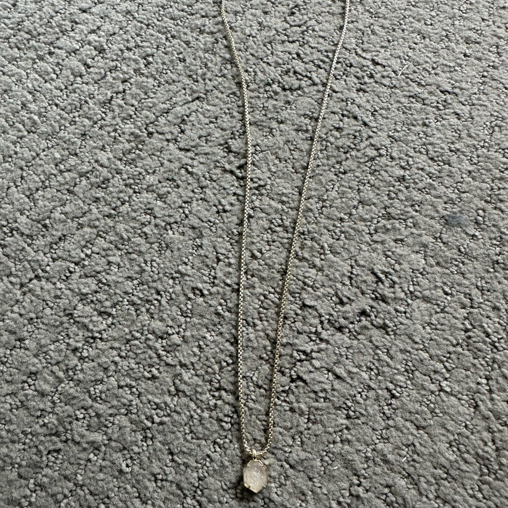 Adjustable white druzy Kendra Scott necklace